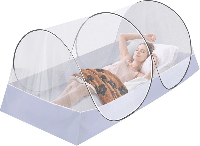 Axcoix Extra Large Pop Up Mosquito Tent, Portable Foldable Mosquito Net for Bed Camping Travel Patio (78 * 41 * 31inch) - Image 1